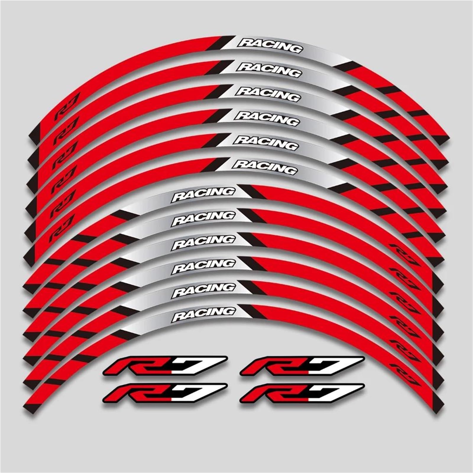 Motorcycle Stickers Rim Decorative Decals Wheels Hub Stripe Tape Kit for Yamaha YZFR7 YZF R7 2022 2023(Color9)