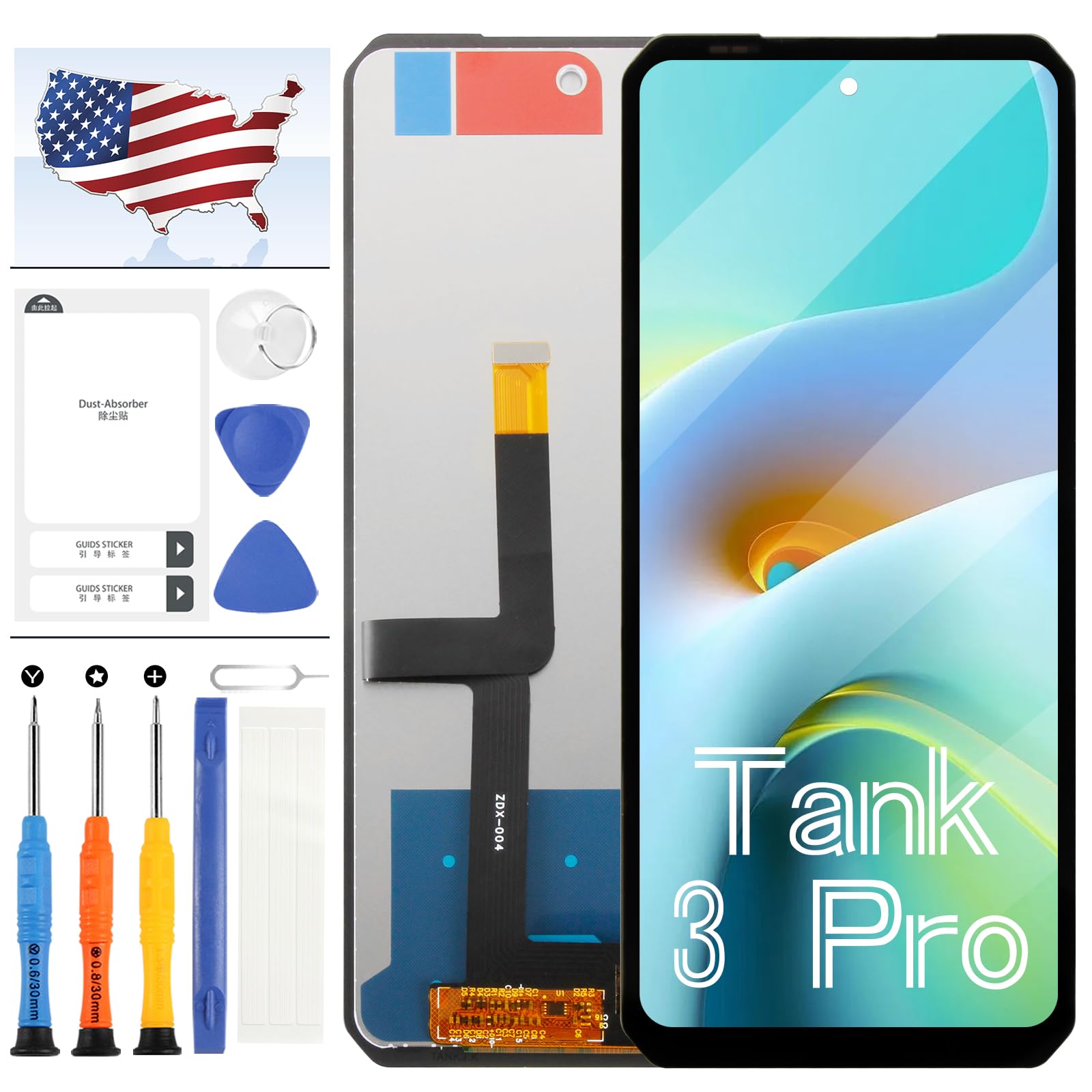 A-MIND LCD Screen for Unihertz Tank 3 Pro Screen Replacement,for Unihertz Tank 3 Pro LCD Display Touch Digitizer Full Assembly Repair Kit with Tools (