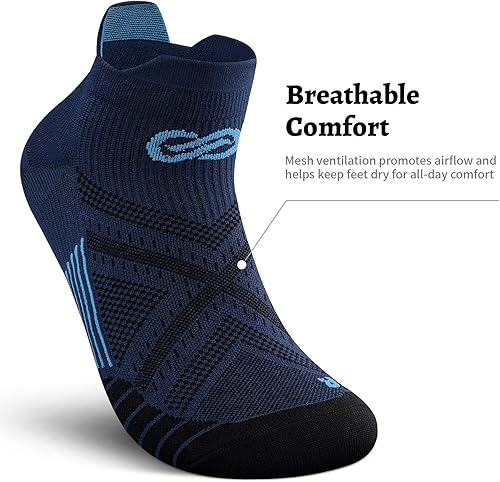 Miniatura 5 de PAPLUS Calcetines de compresión de tobillo para hombres y mujeres, 246 pares, calcetines de compresión de corte bajo con soporte para el tobillo