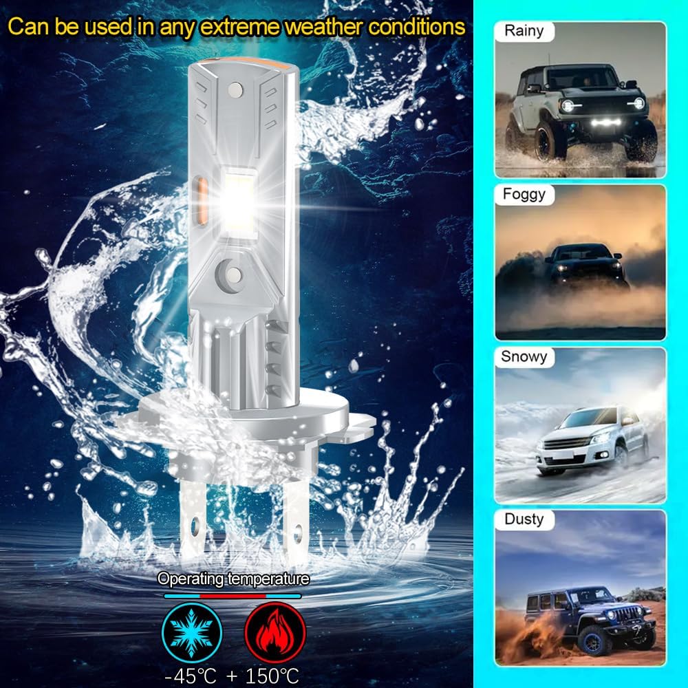 Fit For FREIGHTLINER SPRINTER 1500 2500 3500 2009-2021 Front LED Light Bulbs,H7 High Beam & H7 Low Beam Lights Combo,6500K White,Plug and Play, Pack of 4 PCS