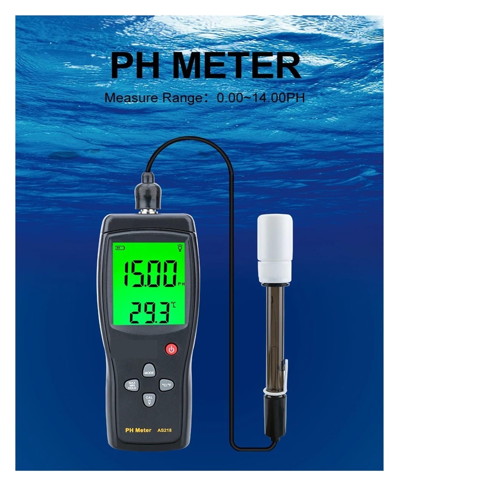 Medidor Digital de calidad del agua rango 0,00~14.00pH probador PH acuario piscina líquido acidez medidor,Extensamente probado