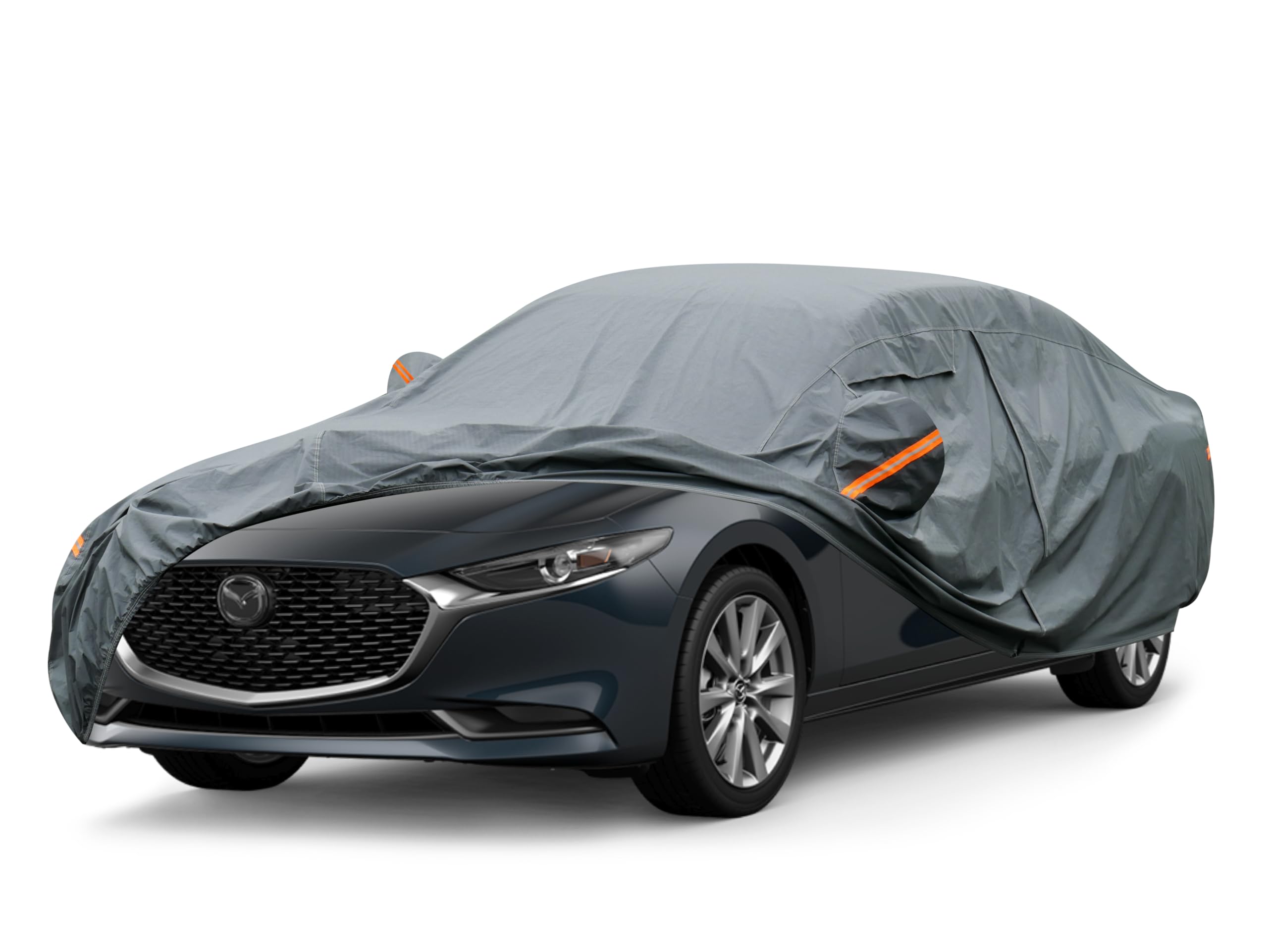 GUNHYI Premium Car Cover Custom Fit Mazda 3 Sedan (2003-2026), 16 Layers Heavy Duty Car Cover Waterproof All Weather with Zipper Door for Sun Rain Snow Dust Uv Protection