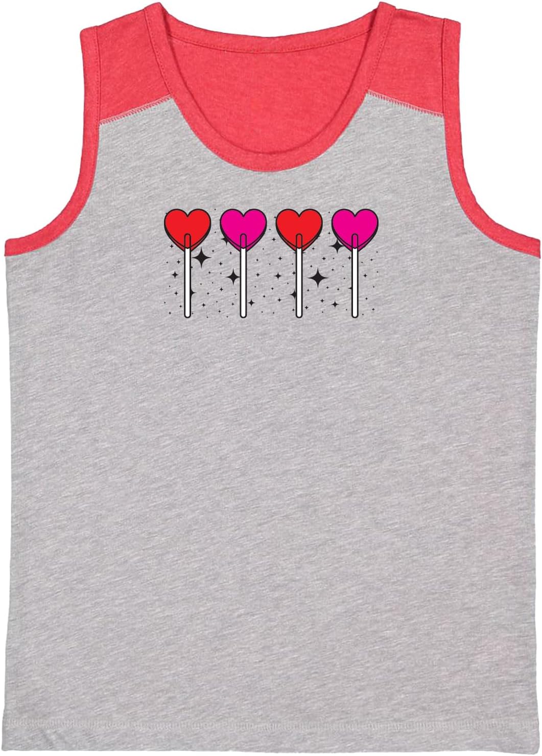 Heart Candy Lollipops - Valentine's Day Youth Contrast Back Tank Top