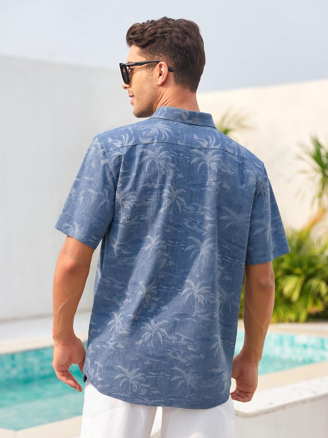 Mens Hawaiian Shirts Silk Botton Down Short Sleeve Shirts Tropical Casual Beach Shirt Camp Shirts - Image 2