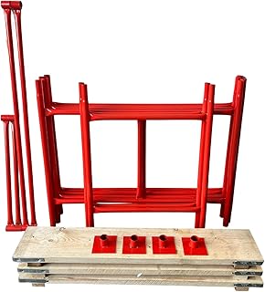 HILL TOP FABRICATIONS CO (1998) LTD - Scaffolding Tower with Scaffolding Boards 3.5 Meters (11\'6\") Working Height 4x2\'6 Base Size. Steel & Polyester Powder Coated (PPC) High Quality Durable Finish.