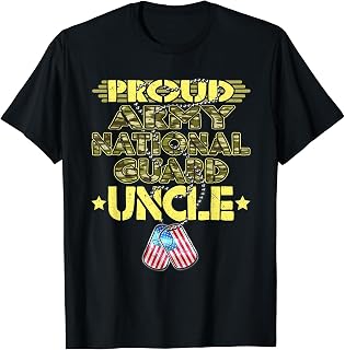 Proud Army National Guard Uncle Dog Tags US Military Family Men Women T-Shirt