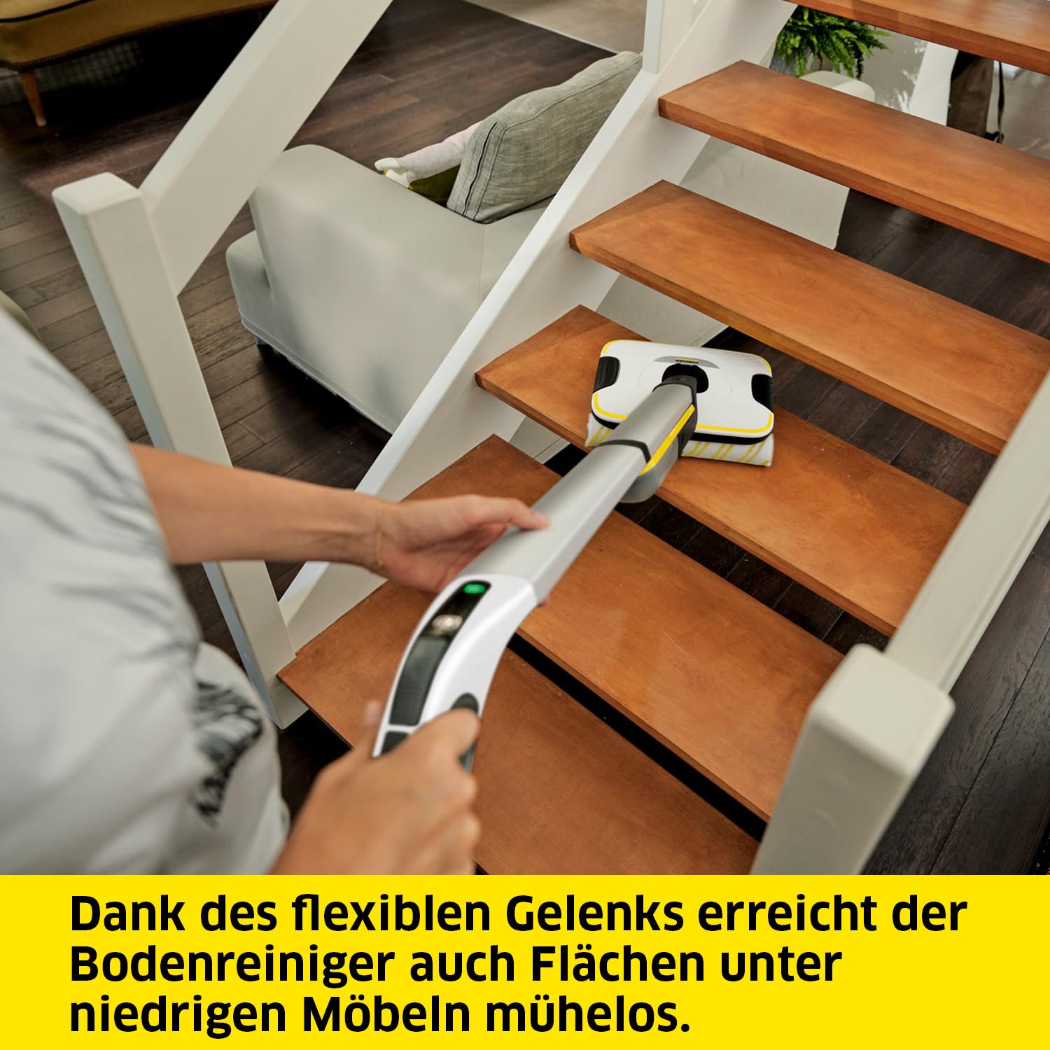 KÄRCHER Hartbodenreiniger FC 7 Cordless Extra, kabelloser Bodenreiniger mit 4 rotierenden Mikrofaserwalzen, Akkulaufzeit: ca. 45 min, Flächenleistung pro Akkuladung: ca. 135 m², exklusiv bei Amazon