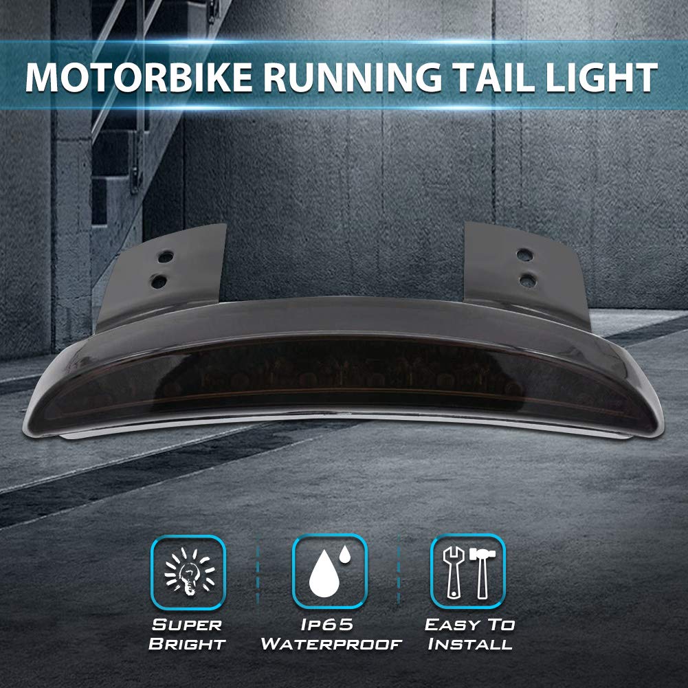 Światło hamowania motocykla, 1 szt., tylny błotnik, krawędź, czerwona LED, Harley Sportster XL 883N 1200N XL1200V XL1200X - przydymiona osłona