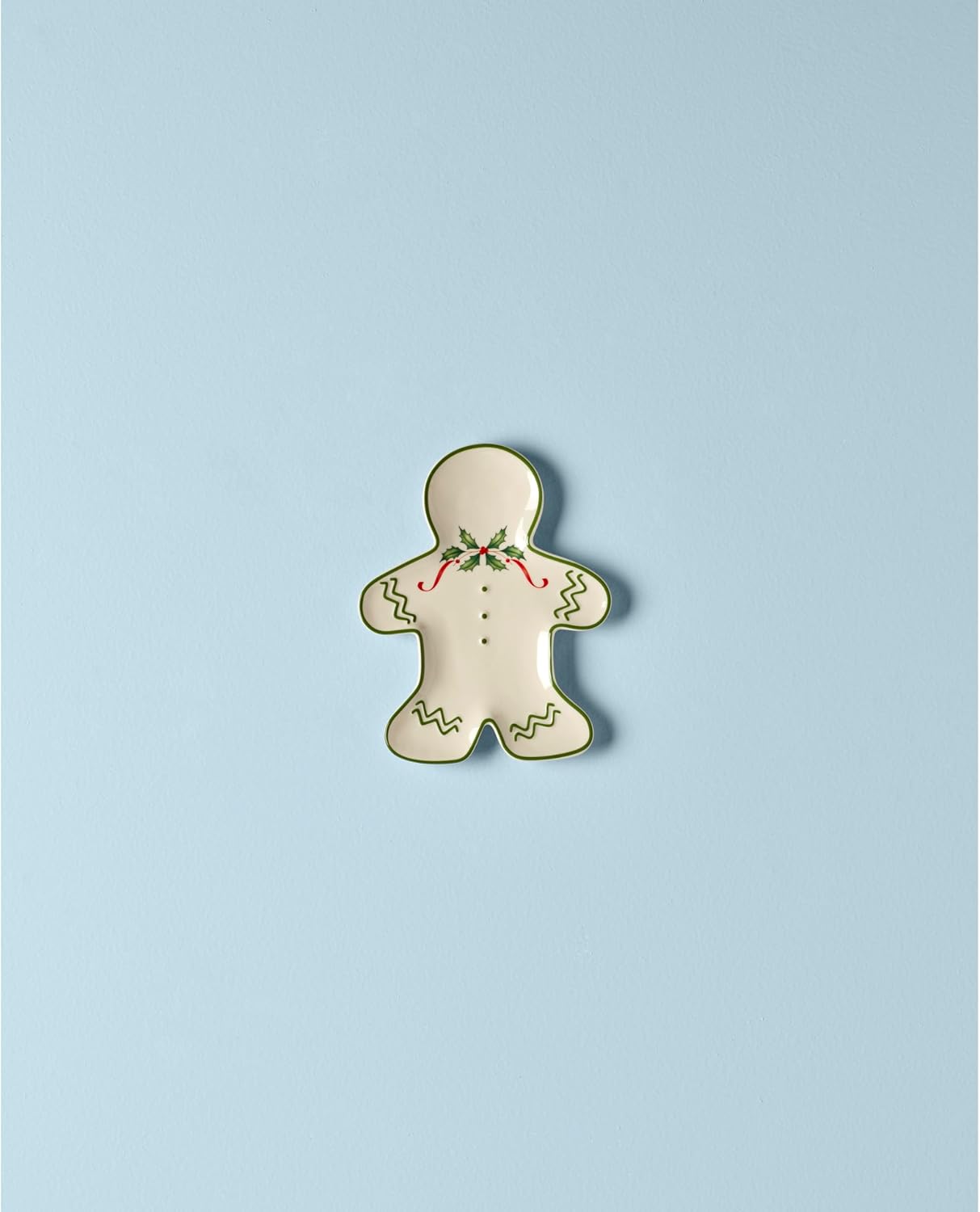 Lenox Dinnerware Set, Holiday Gingerbread Man Accent Plate, Service for 1, 8 Inch Porcelain Plate Perfect for Christmas Hosting, Dishwasher Safe, Christmas Decor, Gingerbread Man (Multicolor, 1 Piece)