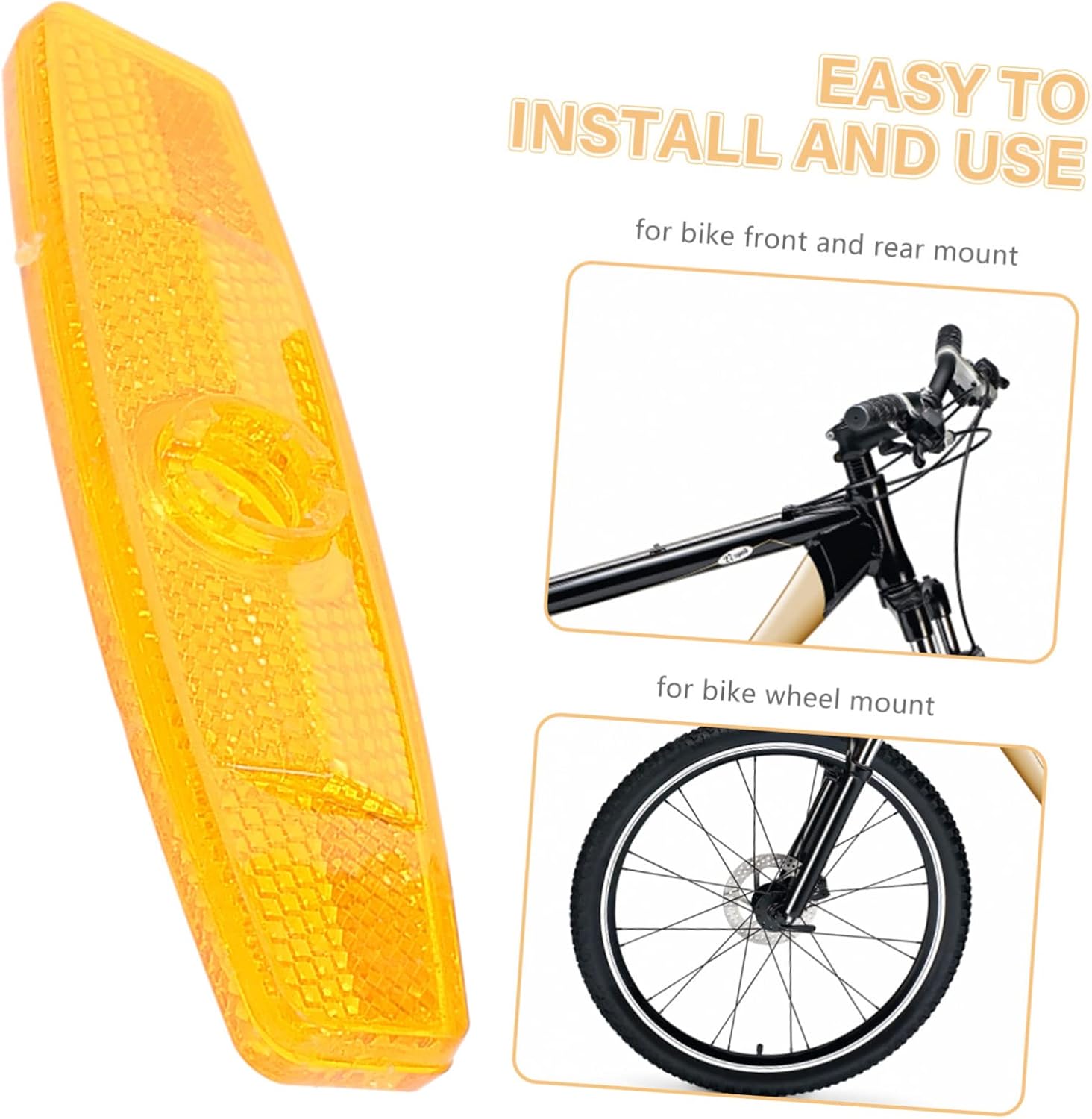 ibasenice 1 Set Bike Safety Reflectors Kit Bright Front Rear Reflectors for Night Cycling Easy to Install Reflective Accessories for Enhanced Visibility Essential Bike Wheel Lights