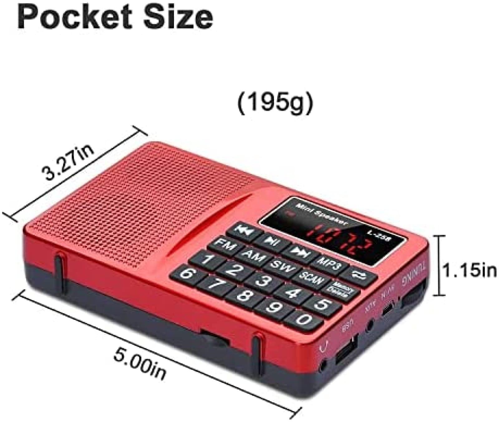 Mini radio Portátil FM AM de onda corta digital mini radio y música de bolsillo-altavoz estéreo
