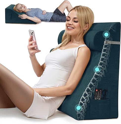 Miniatura 13 de Daneey Almohada de cuña de cama, almohada de lectura para adulto, almohada de cuña para dormir, almohada de espalda para sentarse en la cama