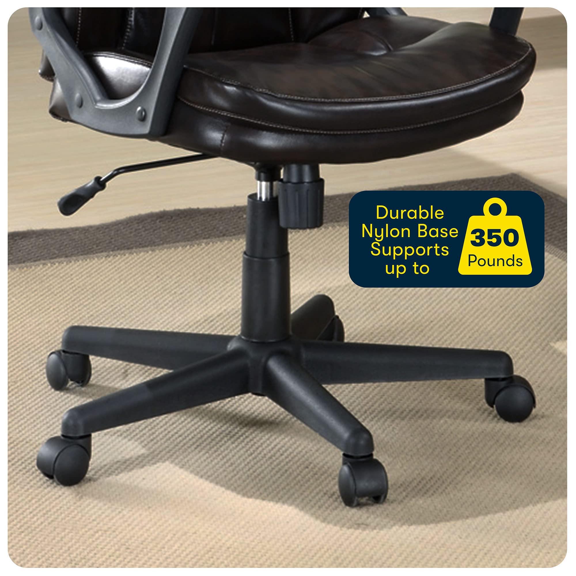 Serta Manager Office Chair with Layer Body Pillow Faux Leather with Contoured Lumbar and