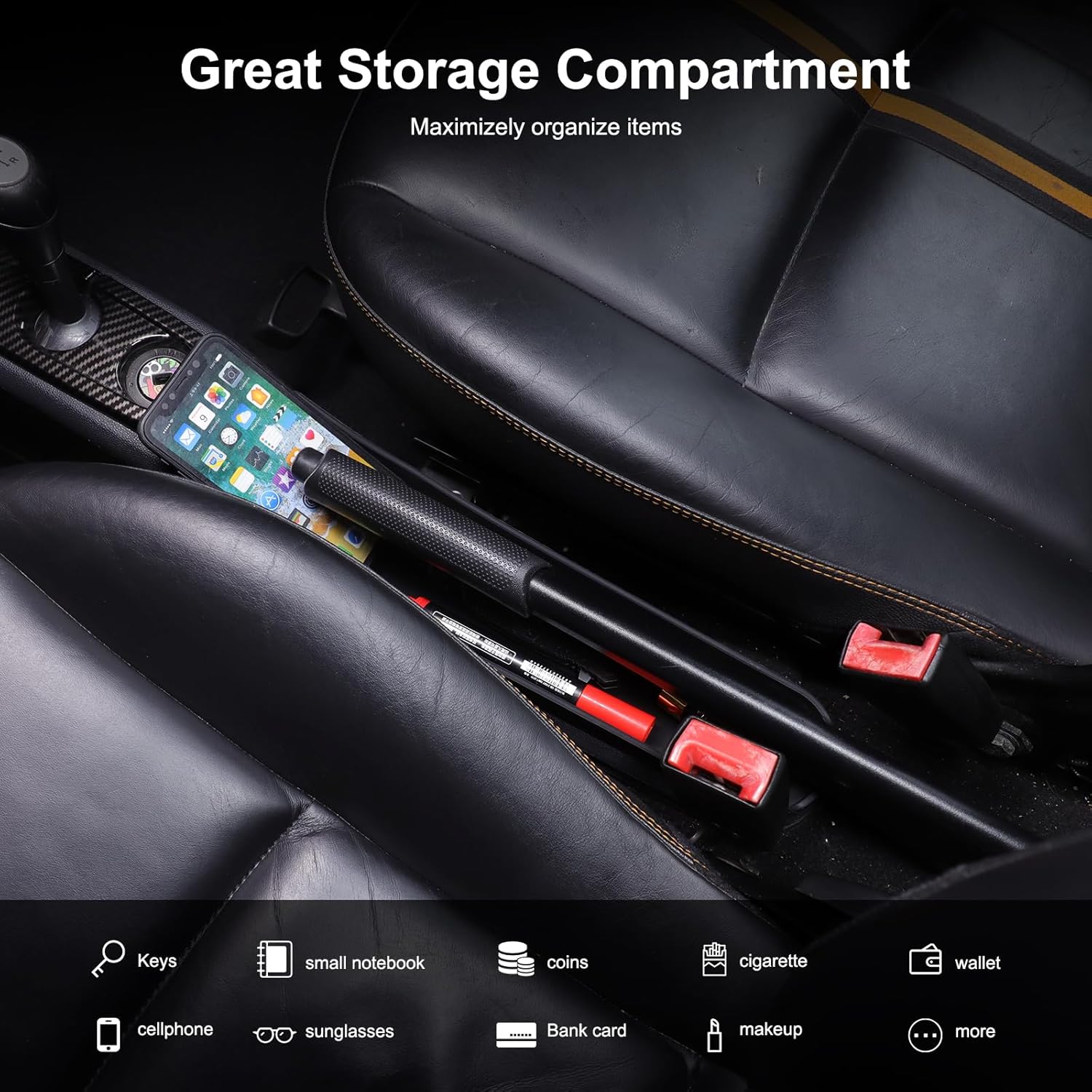Center Console Storage Box Compatible with Mercedes Benz Smart 451 Fortwo 2009-2015 Armrest Center Console Handbrake Organizer Tray Auto Interior Storage Accessories(Black)