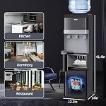 VECYS 3 en 1 machine à glaçons et distributeur d'eau, 27 lbs de production de glace quotidienne et approvisionnement en eau chaude et froide, verrou de sécurité pour enfants et compatible avec bouteilles de 3 ou 5 gallons, idéal pour maison et bureau