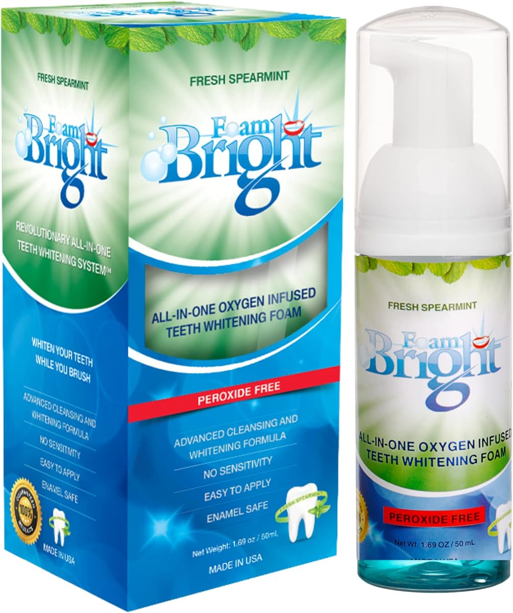 Aligner & Retainer Cleaner Whitening Foam | Compatible with Invisalign, Byte, Candid, ClearCorrect | Night Guard Mouth Guard Denture Cleaner | Whitens Teeth, Peroxide Free, Enamel Safe | FoamBright