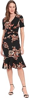 Women's V-Neck Polished Flounce Hem Twist Waist Detail Feminine Office Event Guest of