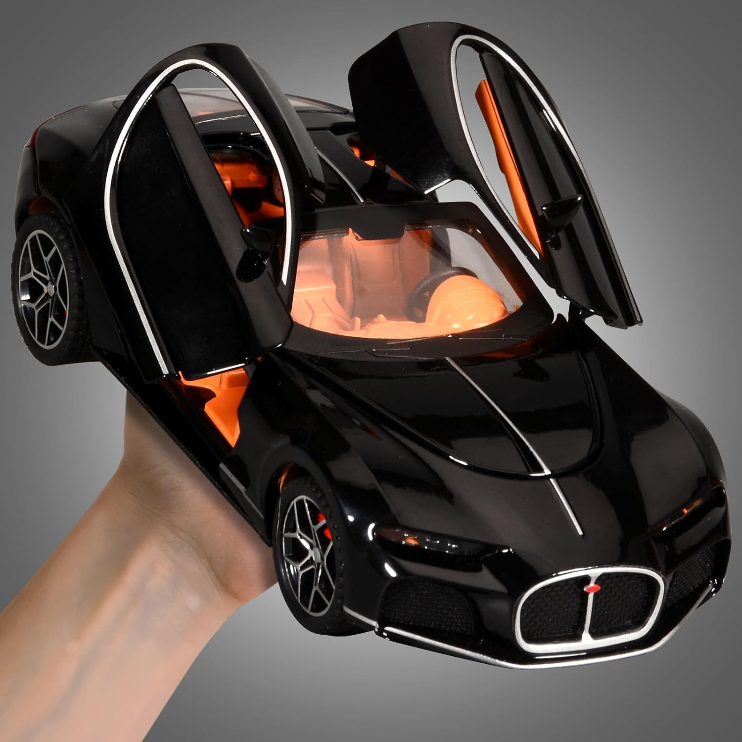 Car Toys for Boys 1/32 Diecast Cars Model Car Kits Collection Die Cast Metal Toy Cars for 3+ Years Old Kids Pull Back Sports Car with Light and Sound Toy Cars for Boys Age 4-7（Black）