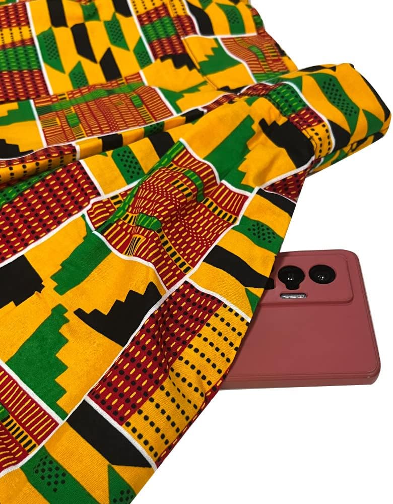 Women African Print Skirt Flared Ankara A line Skirt with Pockets - Image 4