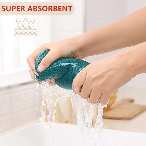 Miniatura 670 de Kitinjoy - Paños de cocina 100% algodón, paquete de 6 paños de cocina ultra suaves y absorbentes para secar platos, toallas de cocina de secado