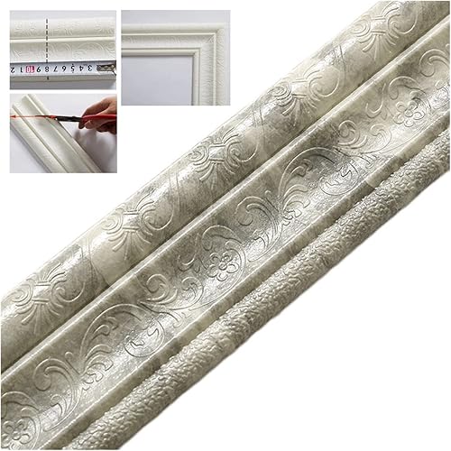 Miniatura 9 de Tira autoadhesiva para bordes de pared 3D, protección del medio ambiente, bordes flexibles de pared, molduras flexibles para despegar y pegar, tira