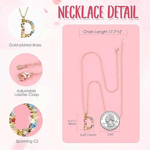 Miniatura 8 de ADDWel Regalos románticos para novia  Regalos de rosa preservada para mujeres, cumpleaños, collar con colgante único de inicial A-Z y flores para