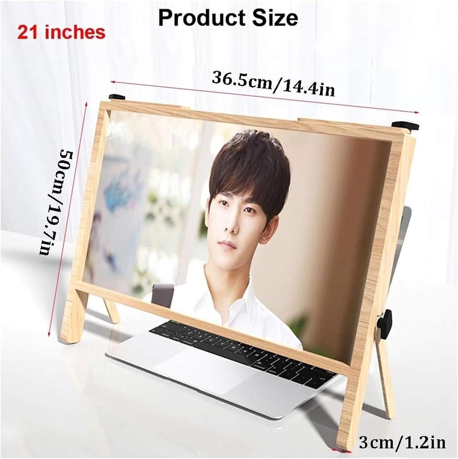 Laptop Computer Screen Magnifier for Reading 3X Ultra-Clear Magnifier Protector Holder Portable Foldable Angle