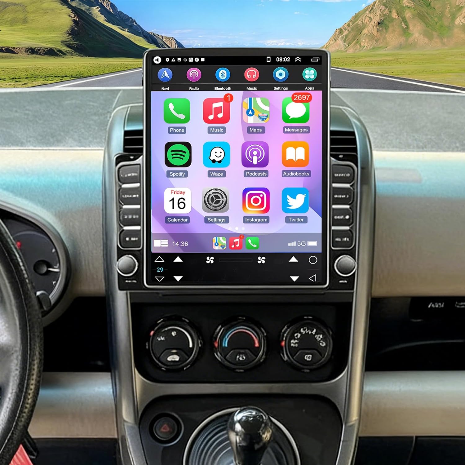 Car Radio Stereo fit for Honda Element 2008 2009 2010 2011,9.7'' Touch Screen Radio for Honda Element Stereo with Carplay/Android Auto/Bluetooth/GPS/WiFi/Backup Camera/SWC/FM-2+64