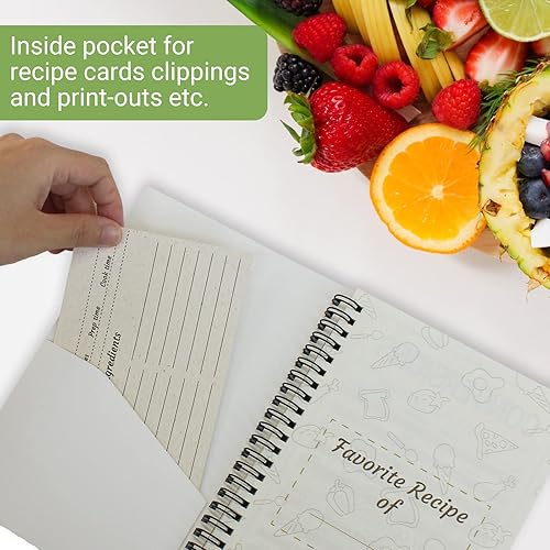 Miniatura 6 de BPFY Paquete de 2 libros de recetas de 5.5 x 8.5 pulgadas para escribir en tus propias recetas, cuaderno de recetas en blanco, cuaderno de recetas