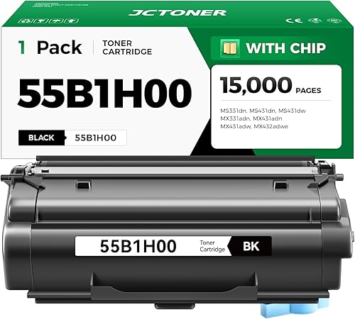 55B1H00 Toner Cartridge Black High Yield with Chip 15,000 Page-Yield Replacement