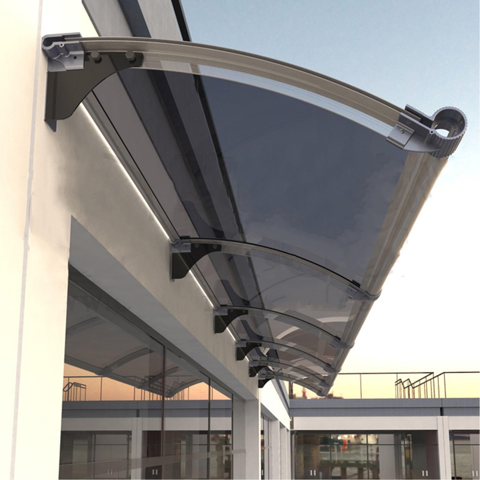 Marquise de porte anti-UV et pluie | Auvent d'entrée étanche en aluminium