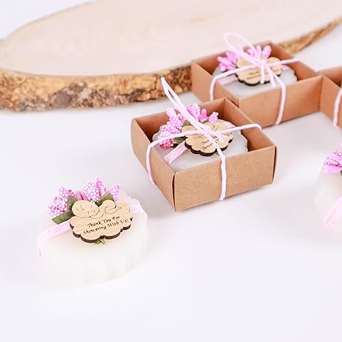 Miniatura 6 de HTF Pack of 10 Baby Shower Decorations, Baby Shower Gifts, Handmade Scented Vegan Mini Soap, Baby Shower for Girl (Baby Shower, Pink Decor)