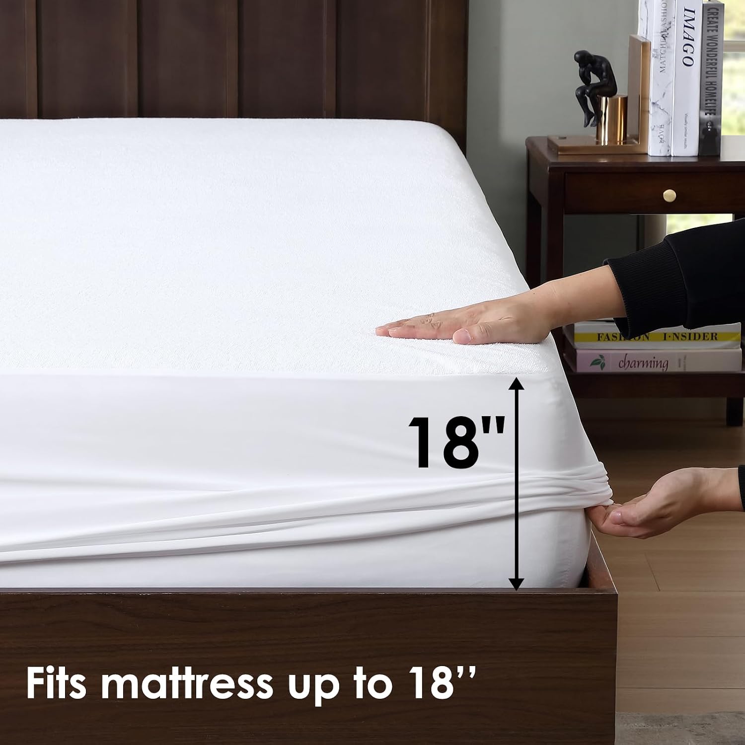 ClevaHome King Size 100% Waterproof Mattress Protector,Deep Pockets Fits up to 18 Inches, Soft Breathable Noiseless Terry Cover, Machine Washable