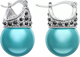 Lova Jewelry Glass Pearl Earring (Turquoise)