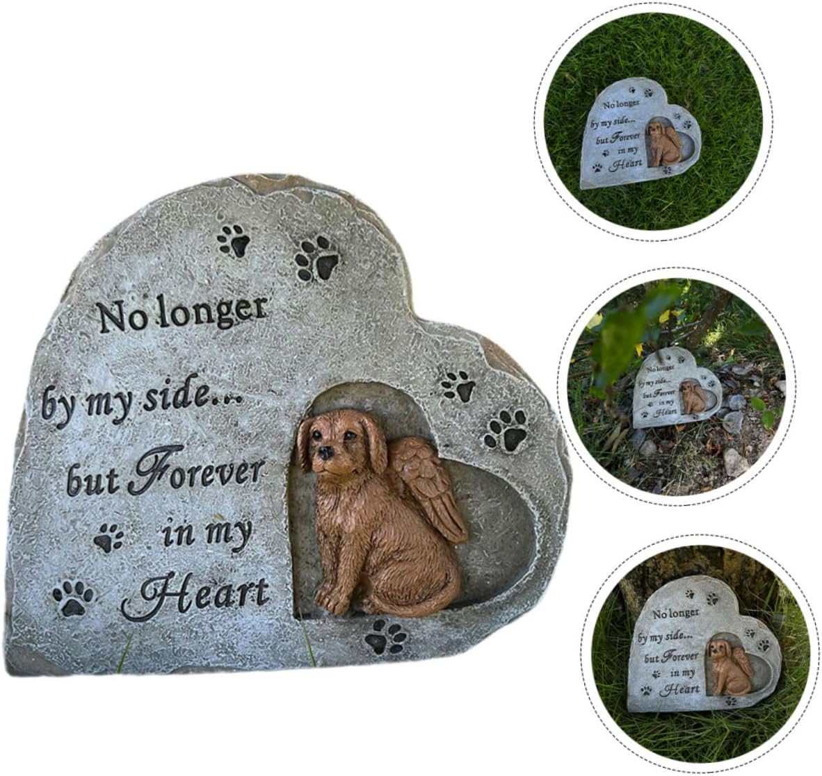 COLLBATH Animal Statute Ornament Pet Remembrance Stone Pet Burial Markers Memorial Statue