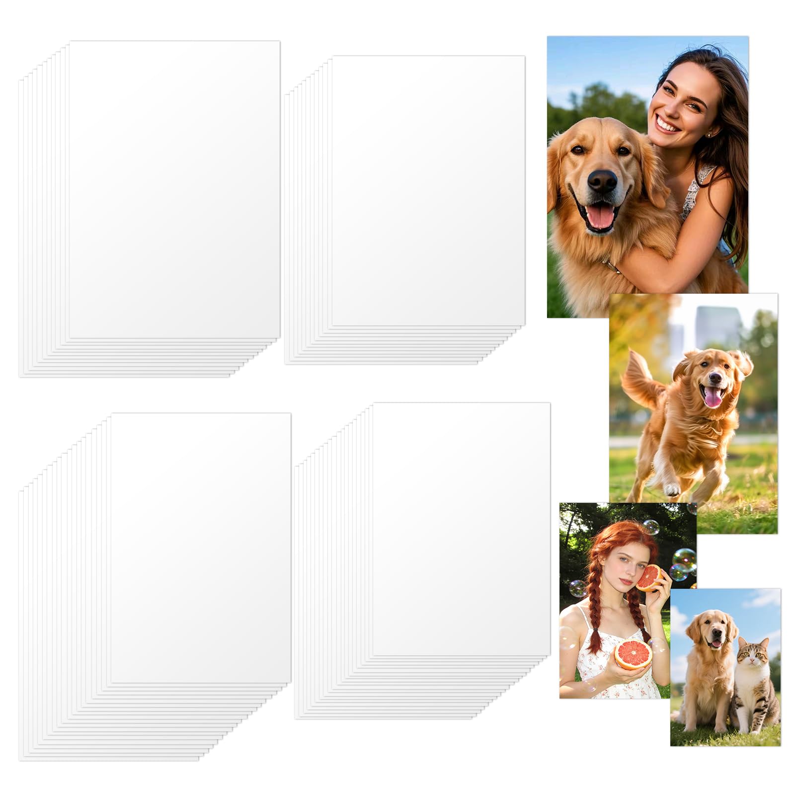 150 Sheets Glossy Photo Paper,4 Sizes,200gsm for Inkjet Printers