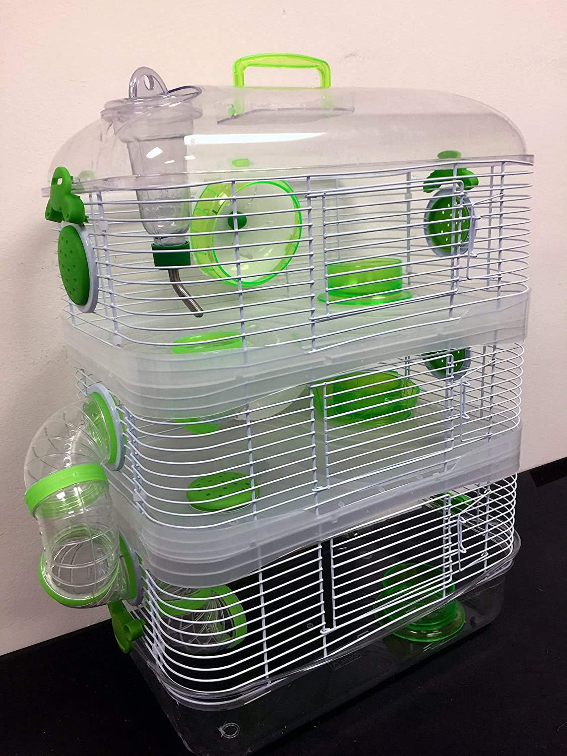 Acrylic Clear Expansible and Customizable 3-Solid Floor Levels Habitat Hamster Rodent Gerbil Mouse Mice Cage