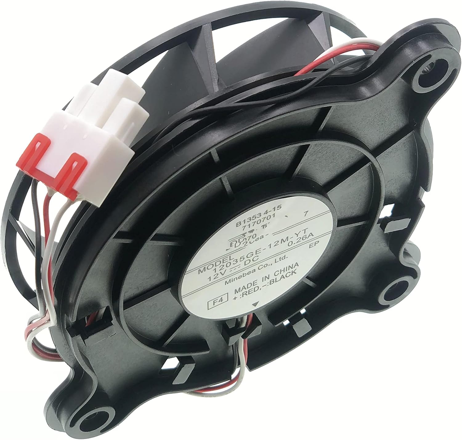 12035GE-12M-YT Refrigerator Cooling fan Motor Compatible with Samsung Haier Refrigerator, 3-Wire Variable Frequency Refrigerator Cooling Fan DC 12V 0.26A 100x100mm 2-Year Warranty