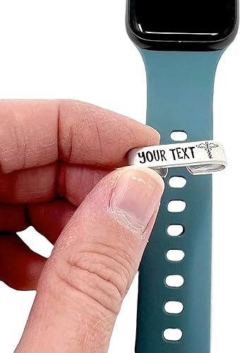 Vista 7 de Dije de reloj de alerta médica personalizada, etiqueta de identificación personalizada, sello a mano hecho de aluminio ligero, correa no incluida