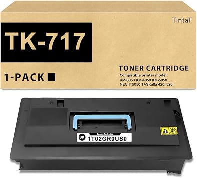 Compatible TK-717 TK717 Black Toner Cartridge 1-Pack 1T02GR0US0 Replacement for Kyocera TK-717 TK717 Toner Cartridge for KM-3050 KM-4050 KM-5050 TASKalfa 420i 520i Printer