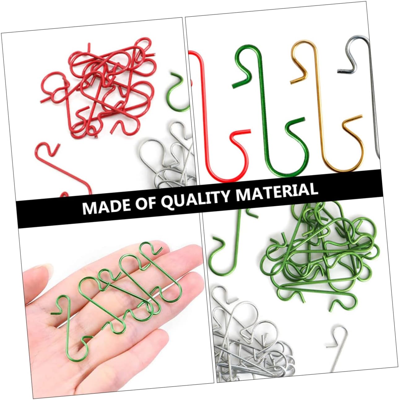 300pcs Shape Flower Hooks for Christmas Tree Decoration Plated Hanging Clips for Ornaments and Garlands for Holiday Home Decor