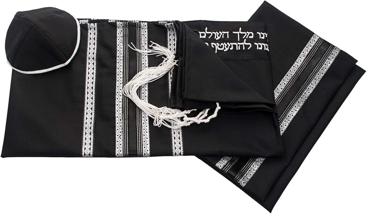 Personalized Handmade Black Tallit Prayer Shawl for Men, Bar Mitzvah Tallis for boy, Tzitzit from Israel