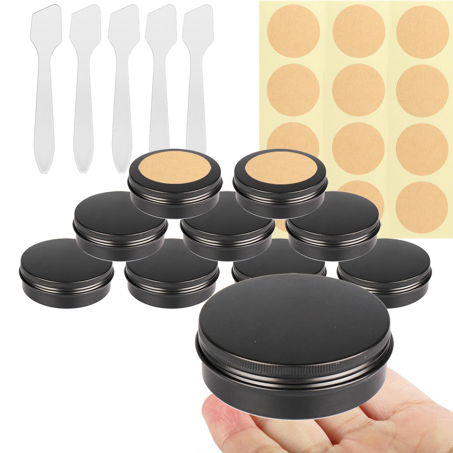 50 Stück 100ml Aluminium Dose mit Schraubdeckel Matt Schwarz 83mm x 28mm Leer Runde Aludose Alu Tiegel Schraubdose Cremedose Kosmetikdose für Salben Kerzen DIY Aufbewahrung