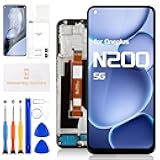 for OnePlus Nord N200 5G Screen Replacement for One Plus Nord N200 LCD Display DE2118 Touch Digitizer DE2117 Assembly with Repair Parts Kits(Black with Frame)
