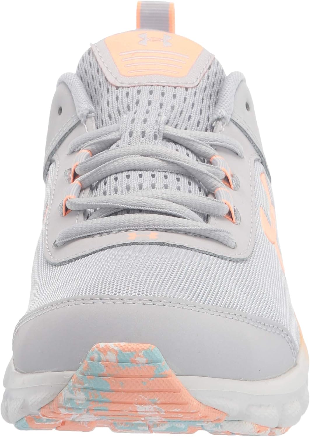 Under Armour Unisex-Child Grade School Assert 8 Sneaker Halo Gray (110)/White 4 Big Kid