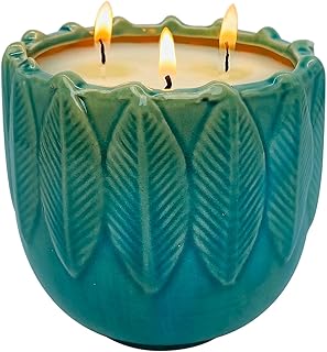 Citronella Candle Outdoor, 20oz 3-Wick Large Exquisite Ceramic Citronella Candle, Natural Essential Oils & Soy Wax Scented Candle, Indoor Outdoor Ambiance Enhancing Centerpiece Candles
