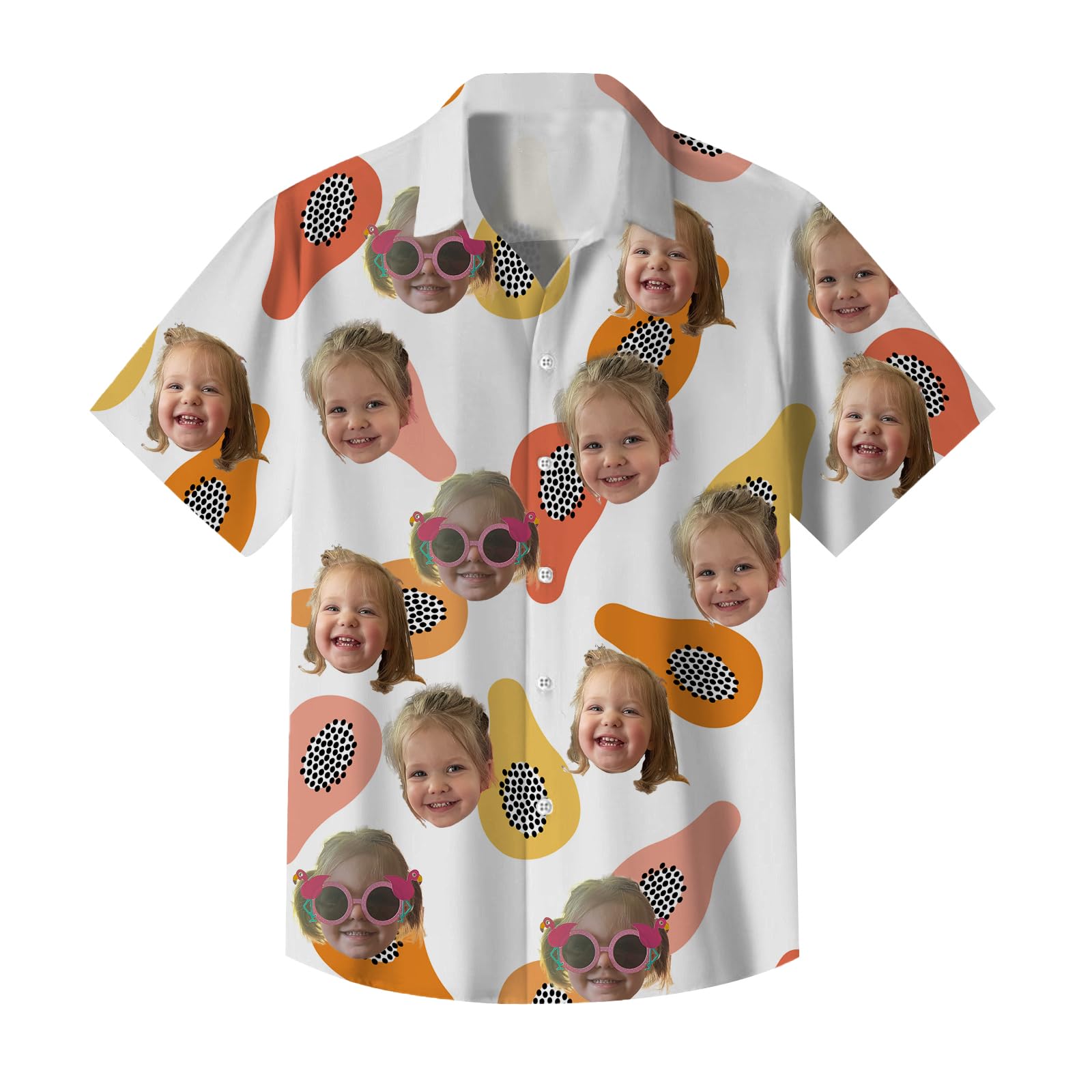 Genérico Camisa Hawaiana Hombre Mujer,Personalizada Camisas Hawaianas con Avatares Faciales y De Mascotas,Camisa Original temática Hawaiana.Camisa Casual Tropical Personalizada,M-4X