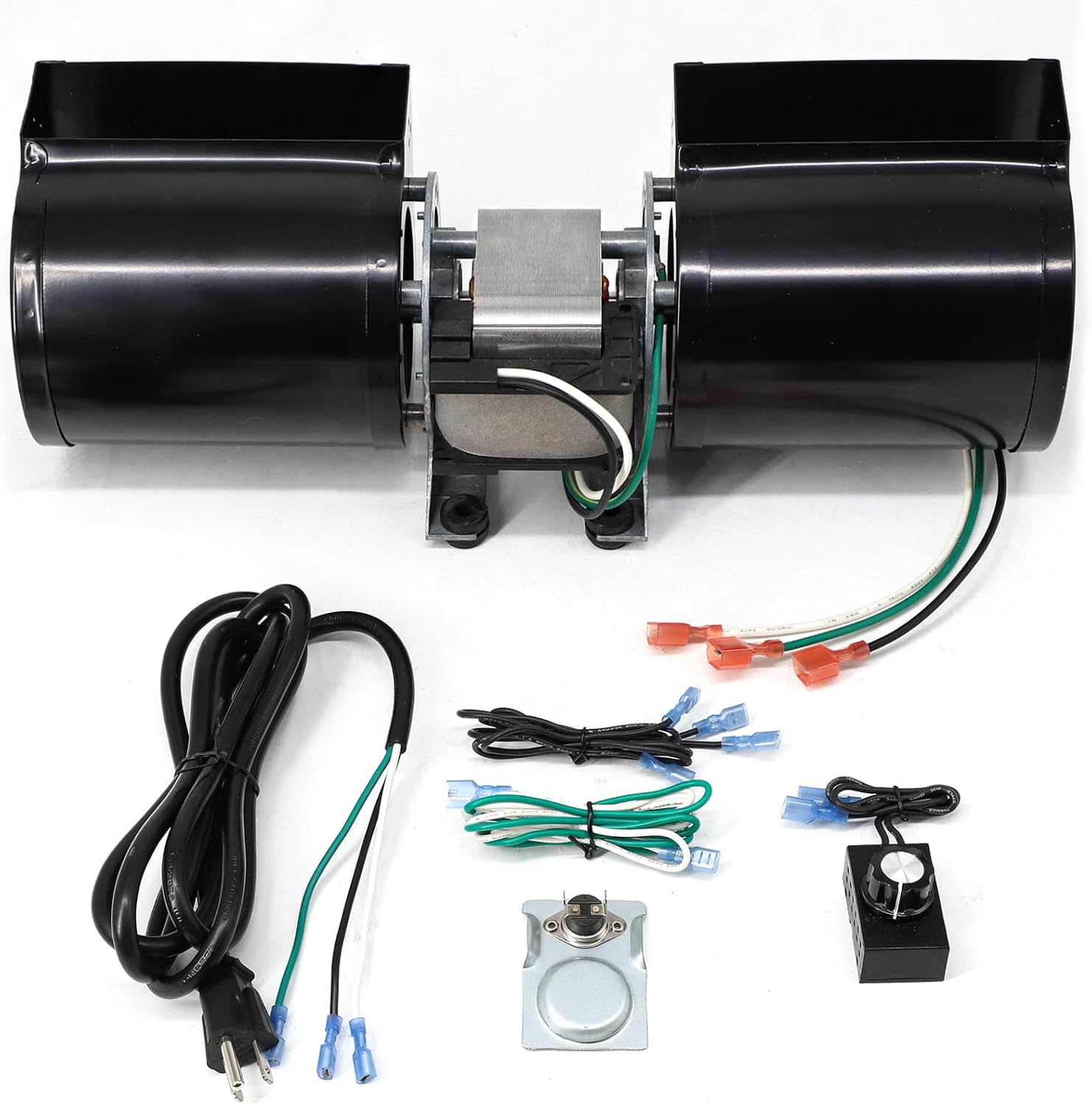 GFK-160 Fireplace Blower Fan for Heat-N-Glo, Heat and Glow, Heat&Glo, Hearth and Home, Superior, Quadra-Fire Fireplace, GFK-160A Blower with Power Cord for FAB-1600 FAB-1100 HB-RB168 1601881.