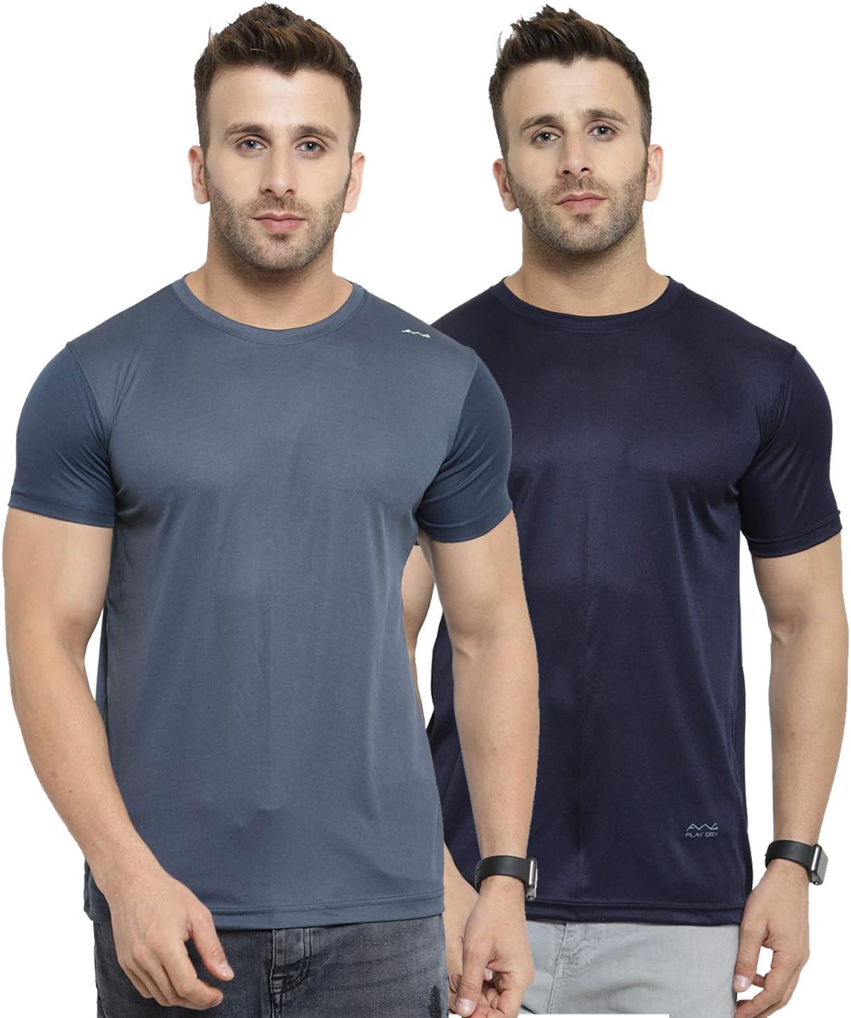Dryfit T-shirts for men - Round neck, half sleeves, cotton, regular fit stylish branded solid plain tshirt for men- Ultra Soft, Comfortable, Lightweight T-Shirt