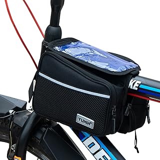 Yumin Polyester Bicycle Double Sided Handlebar Front Frame/Tube Bag with Waterproof Touch Screen Bicycle Pouch Mobile Phon... Price In India